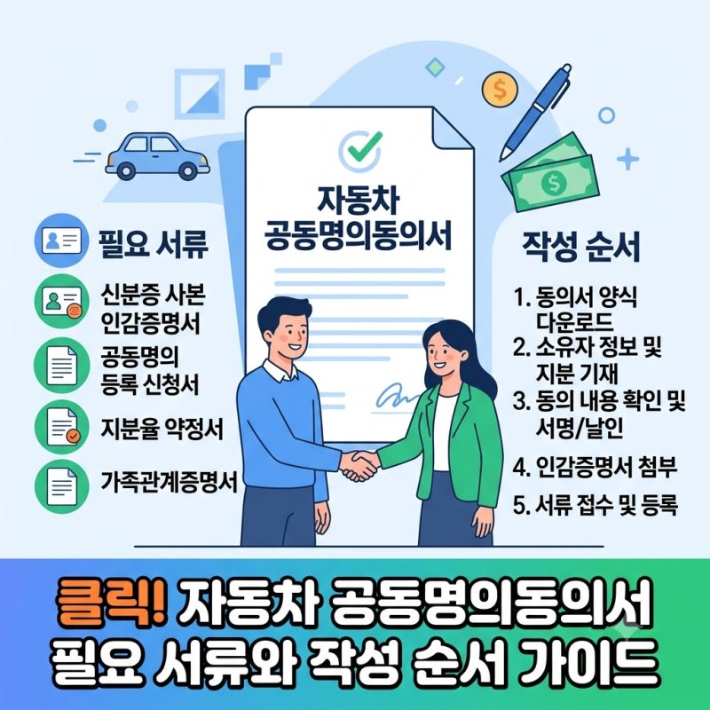 자동차 공동명의동의서 필요 서류와 작성 순서 가이드