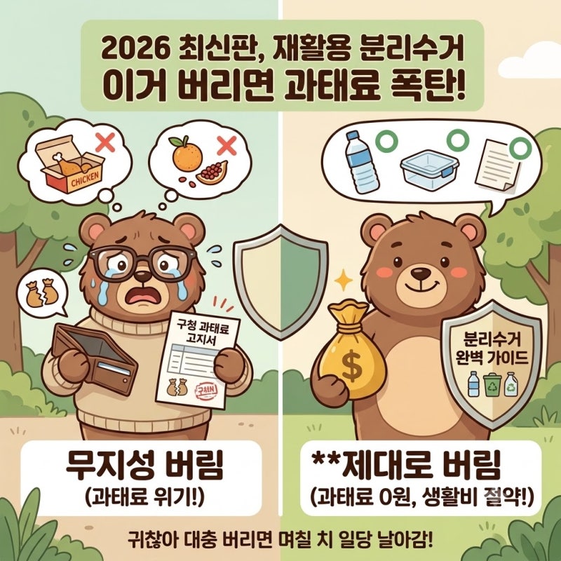 [2026년 최신판] 재활용 분리수거 이거 버리면 과태료 폭탄 맞습니다! 헷갈리는 품목 총정리 (....