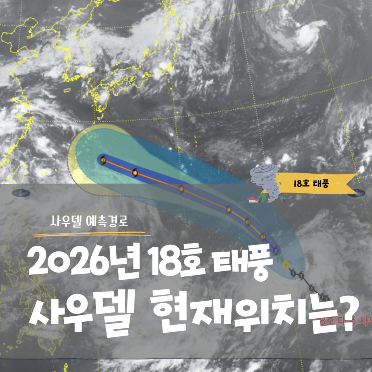 2026년 18호 <b>태풍 사우델</b> 현재 위치와 예측 경로