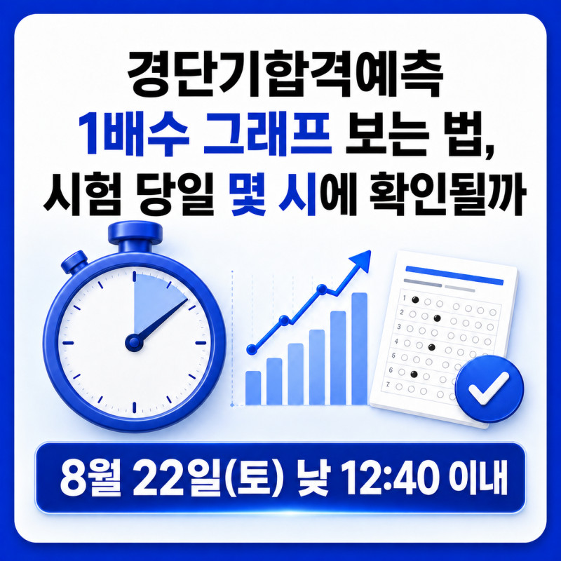 경단기합격예측 1배수 그래프 보는 법, 시험 당일 몇 시에 확인될까