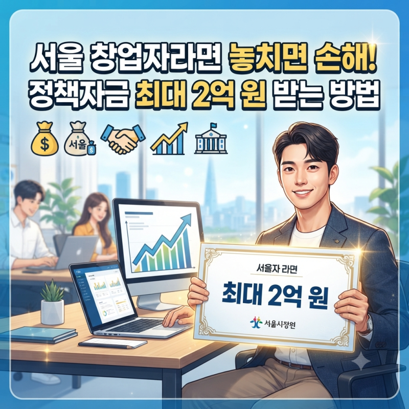 "서울 창업자라면 놓치면 손해! 정책자금 최대 2억 원 받는 방법"