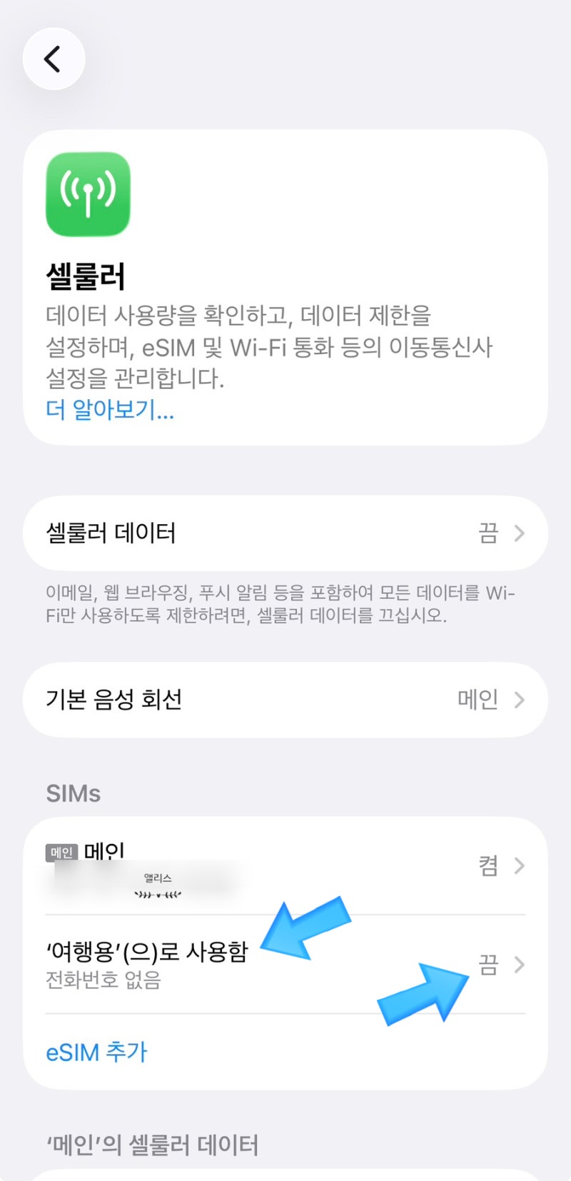 아이폰 이심 설정 등록 방법 활성화 eSIM 삭제 까지