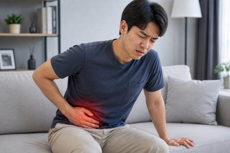 오른쪽 옆구리 통증, 콕콕 찌르고 뒤까지 아픈 원인
