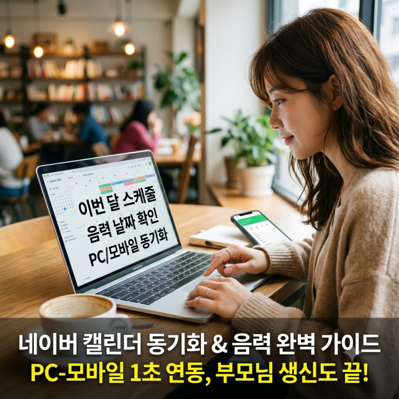 네이버 캘린더 모바일 PC 동기화 및 음력 달력 설정 방법 1분 정리 (일정 관리 꿀팁)