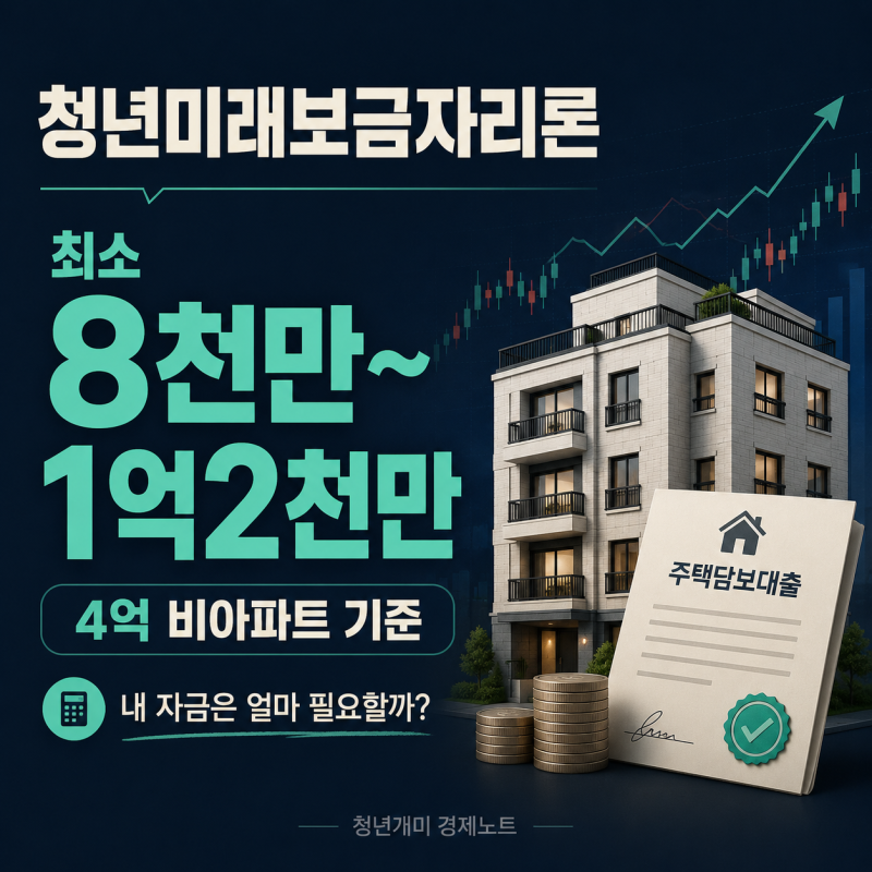 청년미래보금자리론 4억 비아파트, LTV 80%면 얼마 필요할까