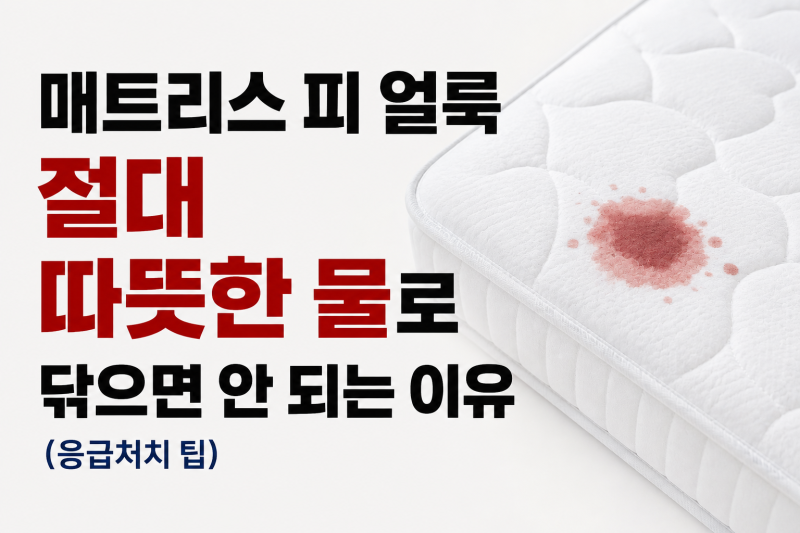 매트리스 피 얼룩 절대 따뜻한 물로 닦으면 안 되는 이유