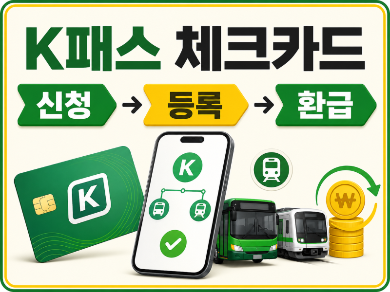 K패스 교통카드 등록 체크카드 신청부터 환급까지