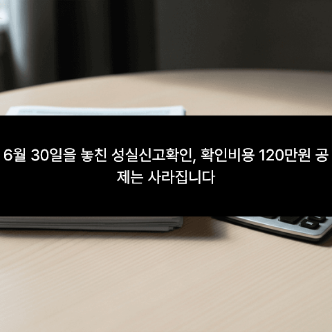 6월 30일을 놓친 성실신고확인, 확인비용 120만원 공제는 사라집니다