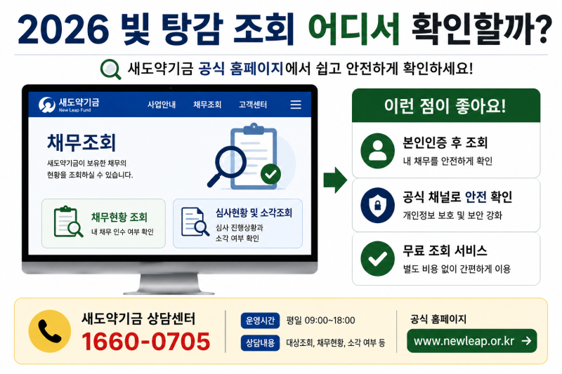 ㅇ빚 탕감 조회 2026 새도약기금 대상자 확인·소각 여부 조회방법