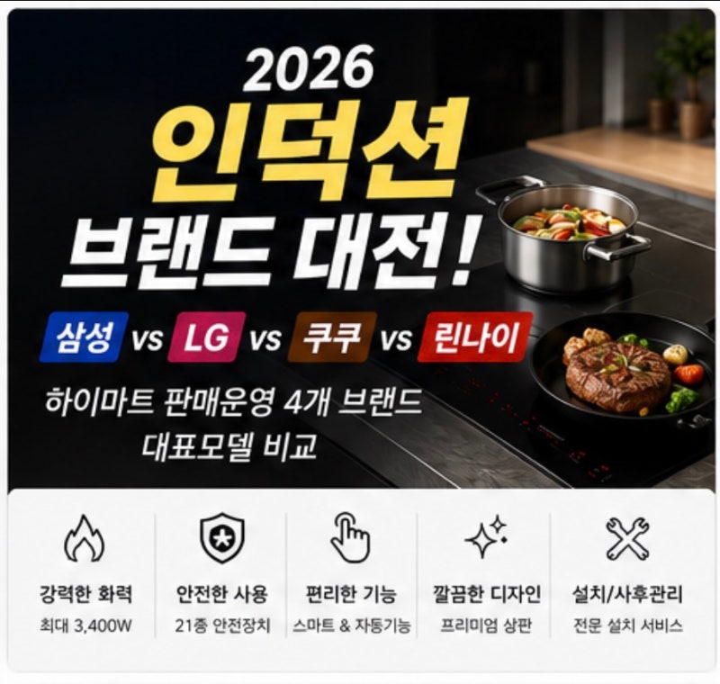 2026 인덕션 뭐 사야 할까? 삼성 vs LG vs 쿠쿠 vs 린나이 3구 인덕션 비교! 익산 인화 하이마트