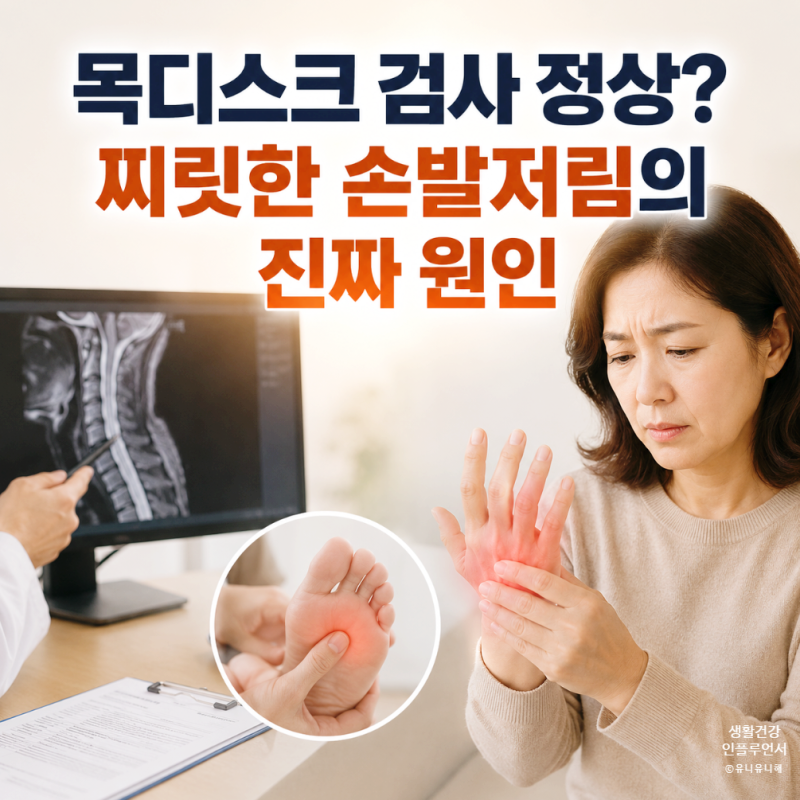 찌릿한 손발저림 증상, 목디스크인 줄 알았는데 여성갱년기증상일 수도?