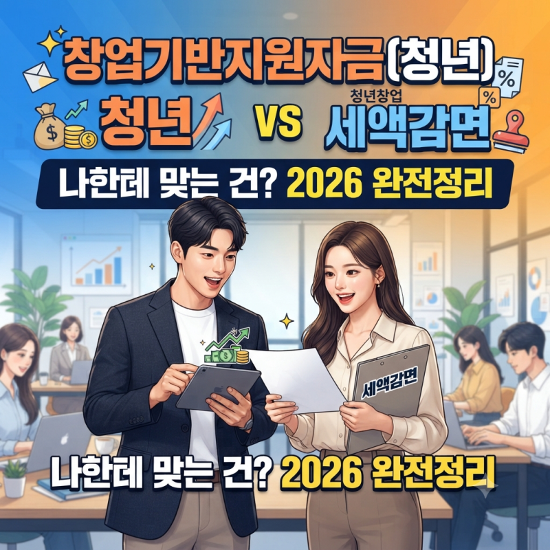 "창업기반지원자금(청년) vs 청년창업 세액감면, 나한테 맞는 건? 2026 완전정리"