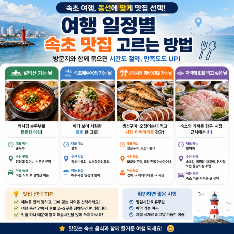 속초 맛집 베스트 현지인 추천 음식, 순두부·물회·생선구이·오징어순대·회 총정리