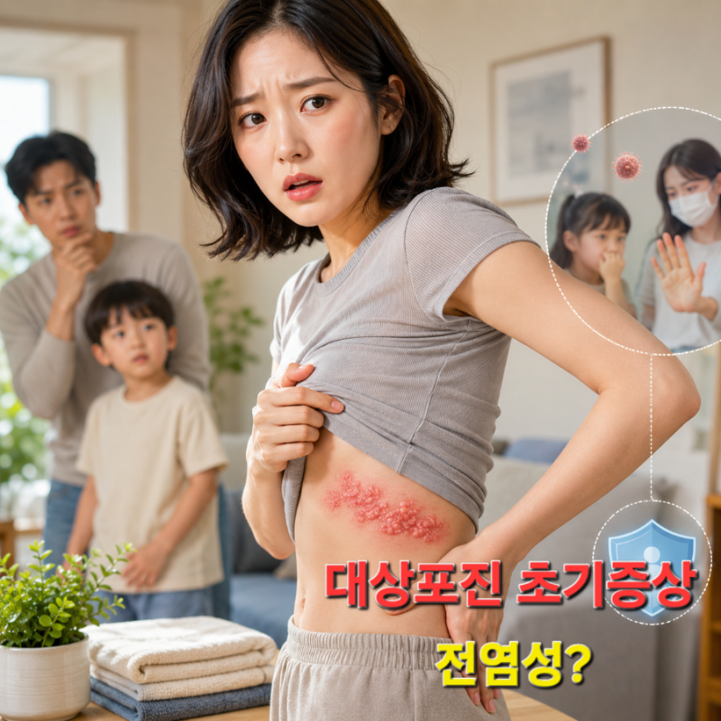 대상포진 초기증상 수포 구분법, 전염성 있을까? (타인 감염 및 예방)