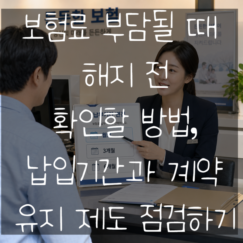 보험료 부담될 때 해지 전 확인할 방법, 납입 기간과 계약 유지 제도 점검하기 ｜대구 보험설....