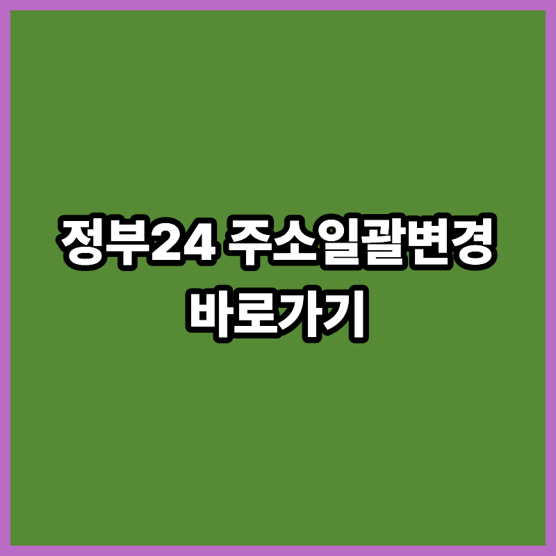 정부24 주소일괄변경 방법 전입신고부터 우편물 주소이전까지