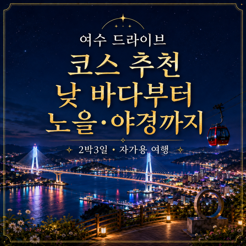 여수 드라이브 코스 추천｜낮 바다부터 노을·밤·야경까지
