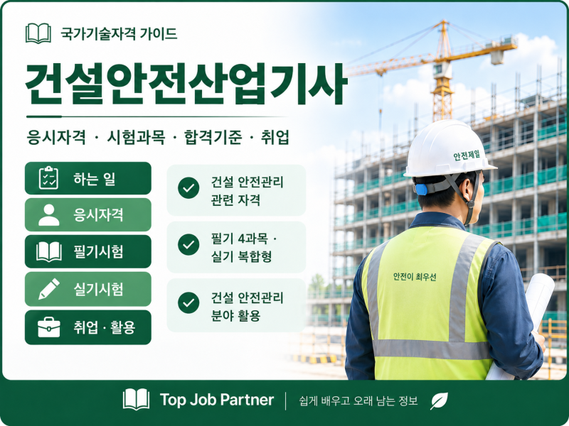 건설안전산업기사 응시자격｜시험과목·합격률·난이도·취업까지