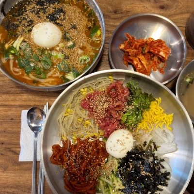광교역맛집 달인대보칼국수 광교점 | 얼큰한 장칼국수와 육회 비빔밥 후기