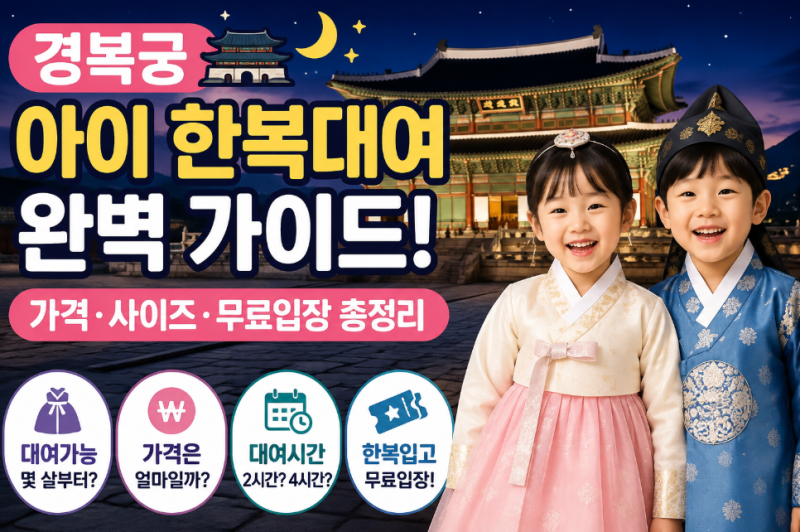 경복궁 아이 한복대여, 몇 살부터? 가격·사이즈·무료입장 체크