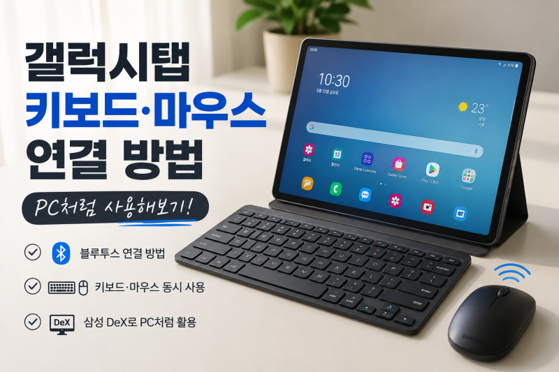 갤럭시탭 키보드 마우스 연결 방법, PC처럼 사용해보기