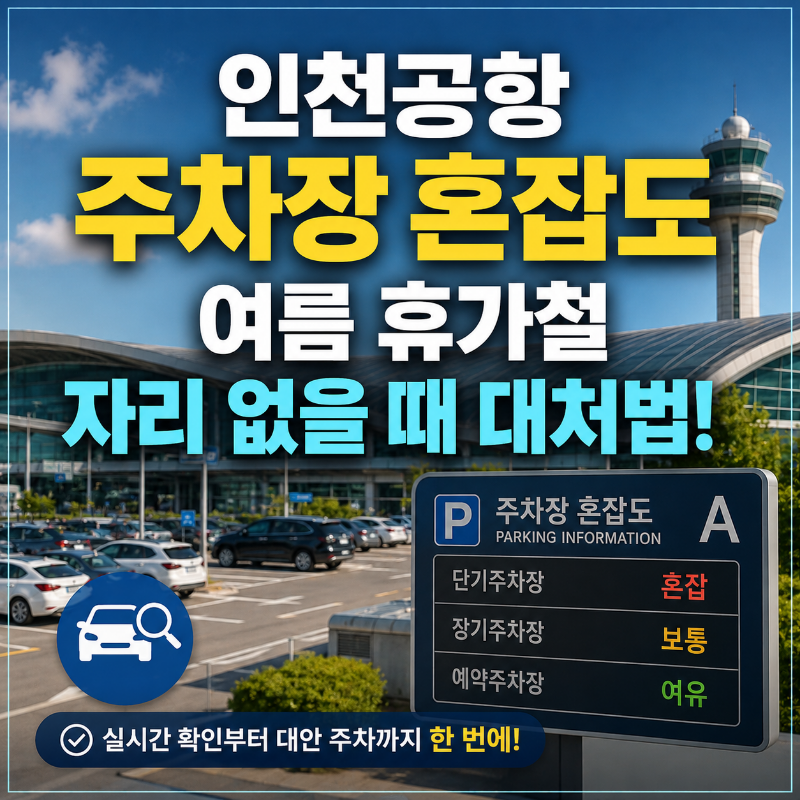 인천공항 주차장 혼잡도, 여름 휴가철 자리 없을 때 대처법