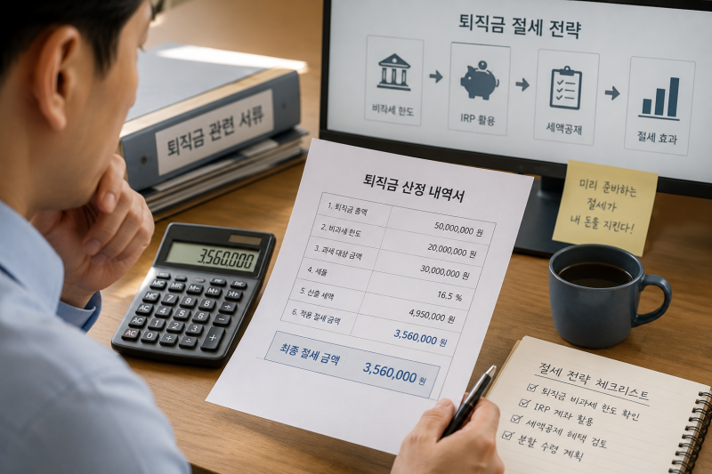 퇴직소득세 계산법과 IRP 계좌 수령 시 절세 혜택