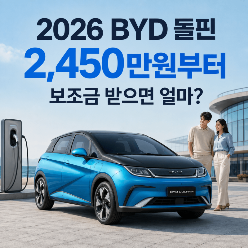 2026 BYD 돌핀 가격 2,450만 원부터｜보조금 받으면 실구매가는 얼마일까?