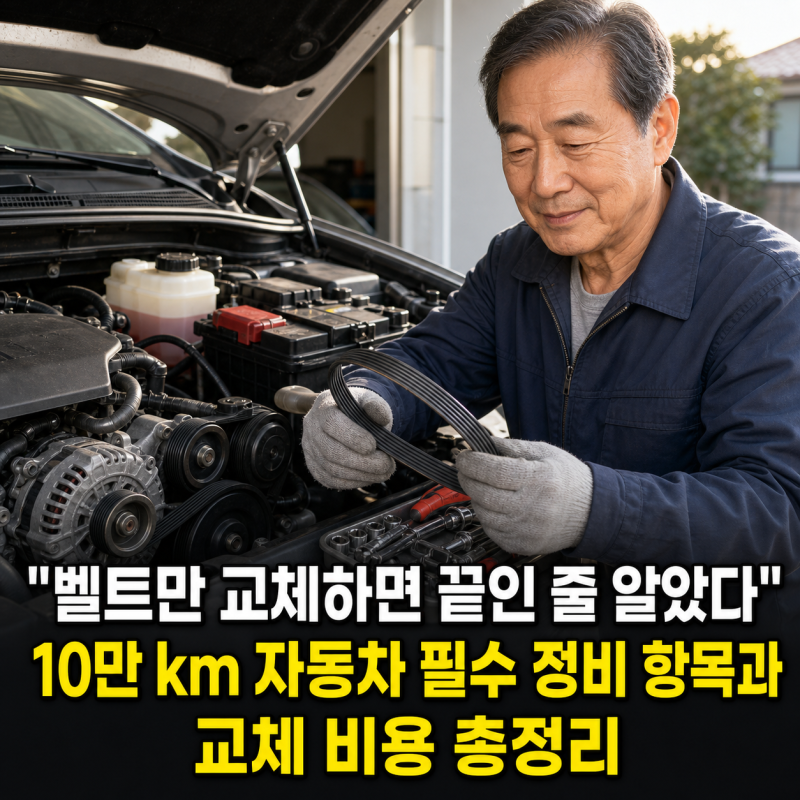 "벨트만 교체하면 끝인 줄 알았다" 10만 km 자동차 필수 정비 항목과 교체 비용 총정리