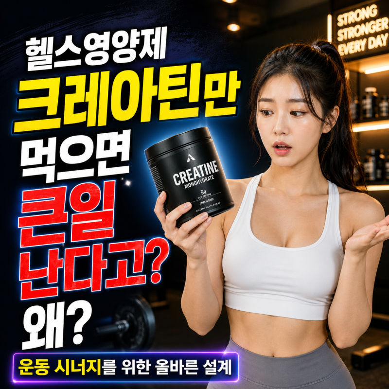 헬스영양제 크레아틴만 먹으면 큰일 난다고? 왜? 운동 시너지를 위한 올바른 설계