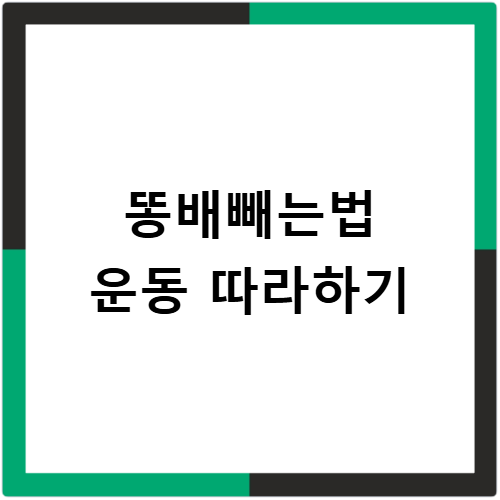 똥배빼는법 하복부 체지방 줄이는 운동 루틴 따라하기