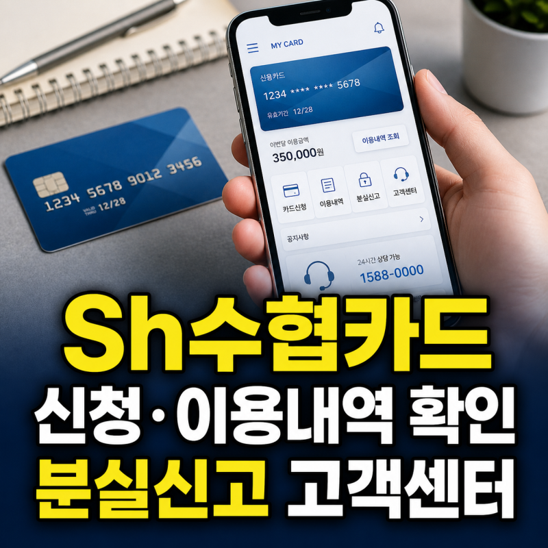 Sh수협카드 홈페이지 바로가기 카드신청 이용내역 분실신고 고객센터 전화번호