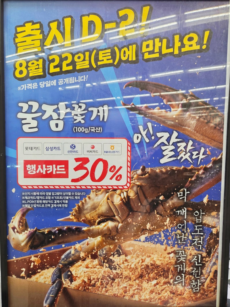 활꽃게 제철 롯데마트 꿀잠꽃게 할인 행사카드 챙겨