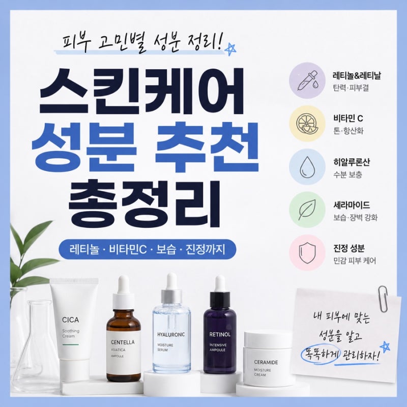 [피부 고민별 성분 총정리] 레티놀·레티날·비타민C·세라마이드