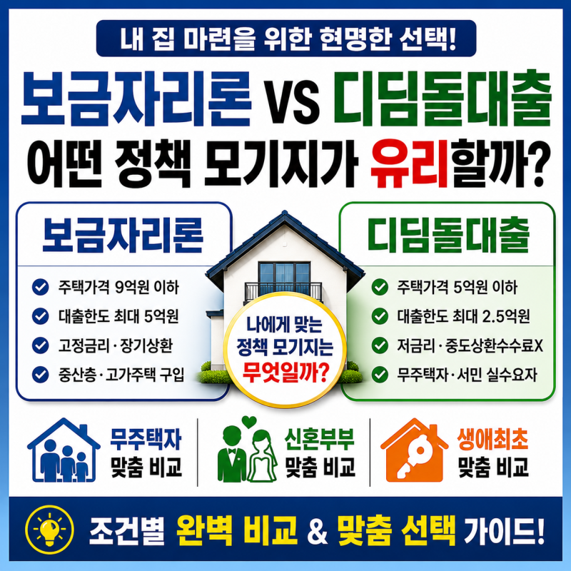 보금자리론과 디딤돌대출, 내 집 마련을 위해 과연 어떤 정책 모기지를 선택해야 할까?