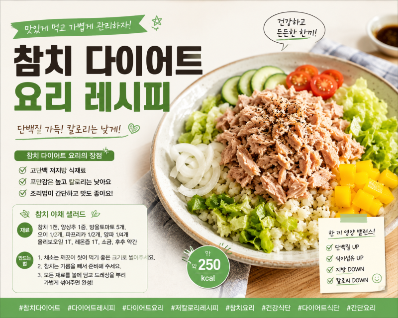 간단하고 든든한 참치 야채 샐러드 레시피