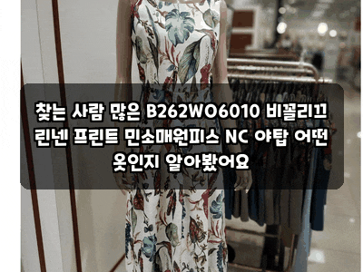 찾는 사람 많은 B262WO6010 비꼴리끄 린넨 프린트 민소매원피스 NC 야탑 어떤 옷인지 알아봤어요