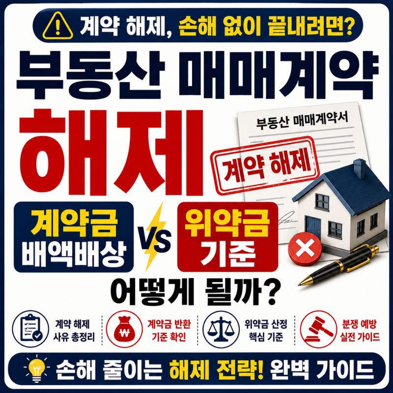 부동산 매매계약 해제, 계약금 배액배상과 위약금 기준은 어떻게 될까?