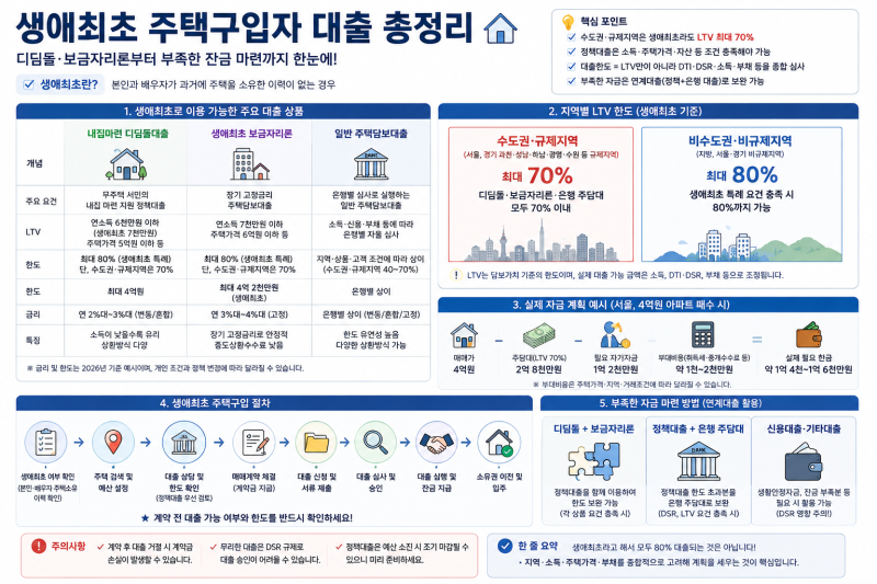 생애최초 주택구입다 대출 총정리/ 디딤돌.보금자리론 잔금마련