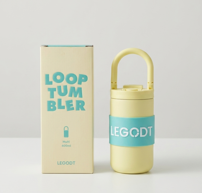 손잡이 텀블러 추천 '레고트 루프 텀블러 멀티 400ml 레몬크림'