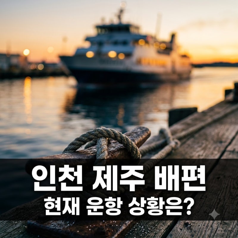 "예약창이 왜 없지?" 인천항제주도배편, 헛걸음 말고 10년 만에 뜬 '이것' 타세요..