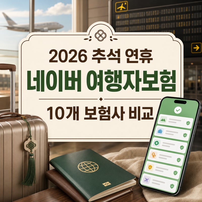 2026 추석 연휴 여행 네이버 여행자보험 비교 방법, 참여 보험사·가격 확인하기
