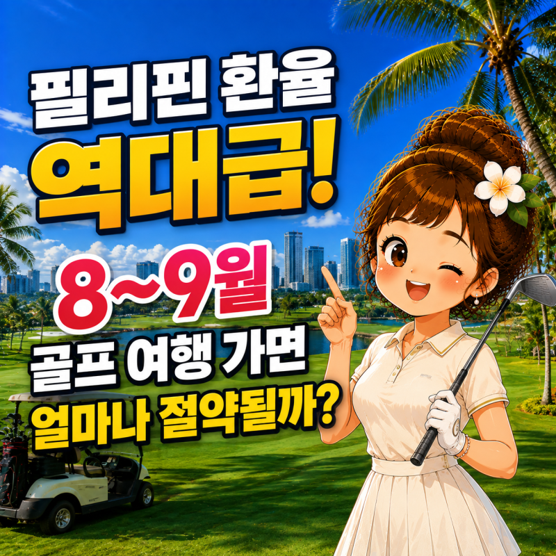 필리핀 환율 역대급, 8월말·9월초 골프 여행 가면 얼마나 절약될까? 필리핀환율 | 필리핀항공....