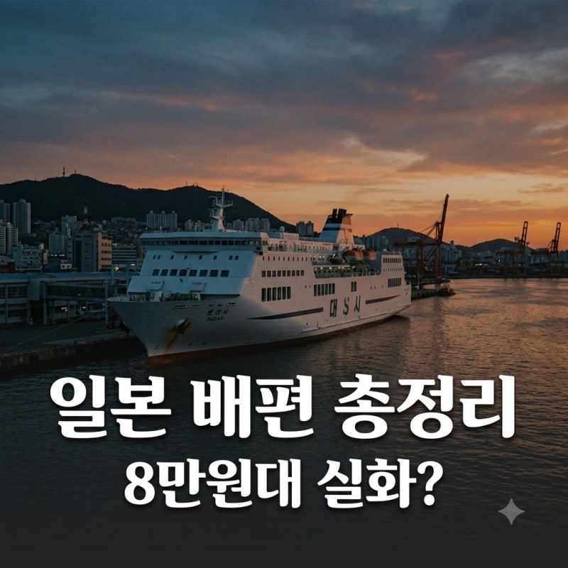 "비행기 끊을 뻔했네.." 부산일본배편 8만원대? 시간표·예약 꿀팁