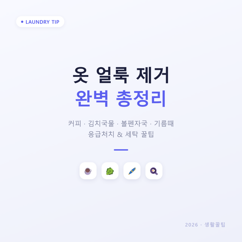 아끼는 옷에 묻은 커피·김치 국물, 세탁소 가기 전에 집에서 3분 만에 지우는 기적의 방법
