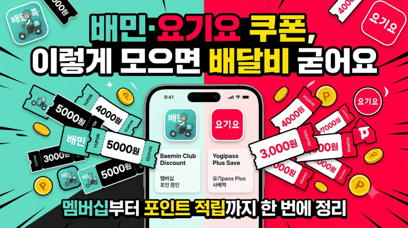 배달의민족·요기요 할인 쿠폰 모아받는 최신 팁 총정리