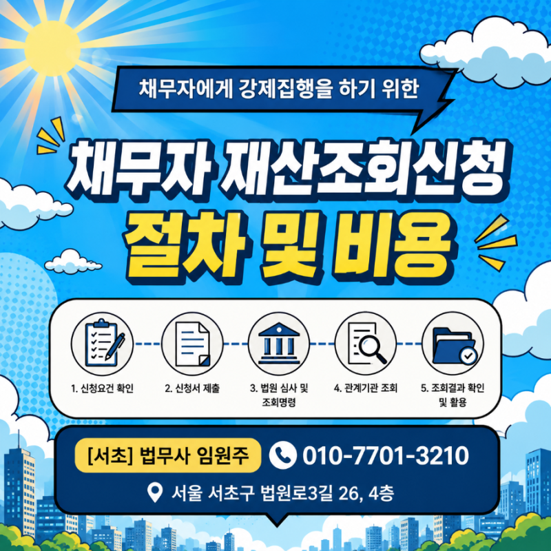 채무자 재산조회신청 절차 및 비용, 강제집행을 하기 위한 필수 절차