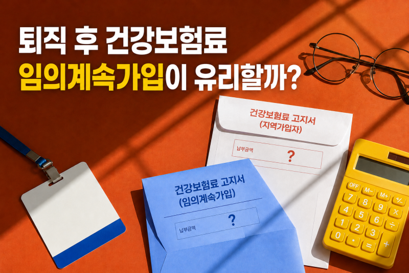 퇴직 후 건강보험 임의계속가입 신청방법｜지역가입자보다 유리한지 계산하는 법