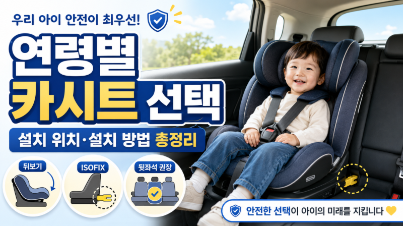 연령별 카시트 선택 설치 위치 및 설치 방법