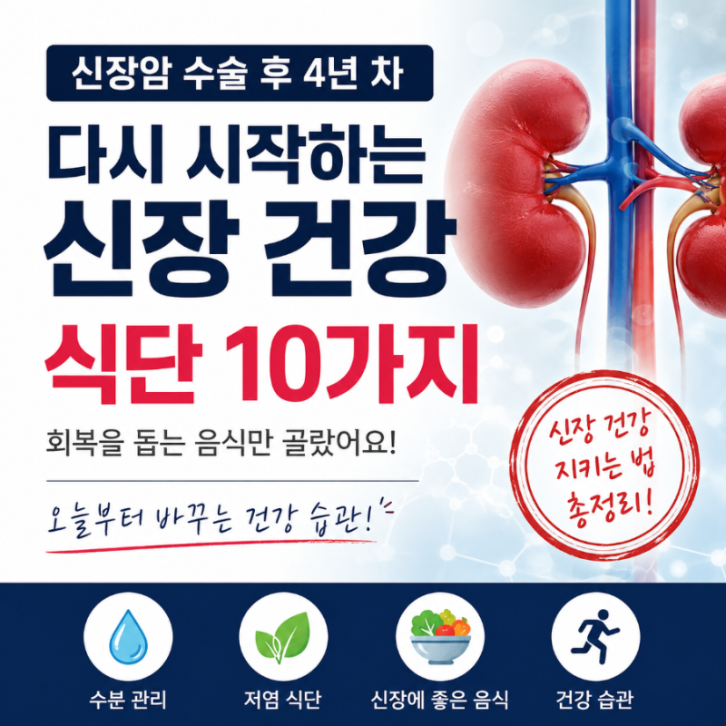 신장암 수술 후 4년 차｜다시 시작하는 신장 건강 식단 10가지